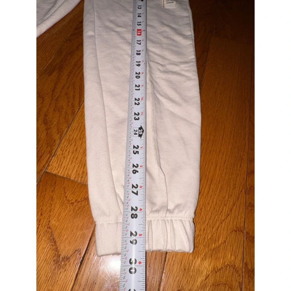 New Cat & Jack Kids Soft White Pintuck Fleece Jogger Pants Size S 6/7 NWT